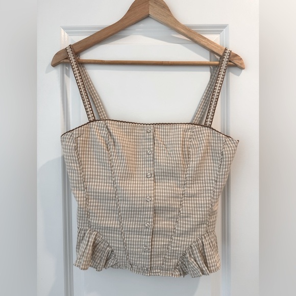 Zara Ruffled Plaid Top - Picture 2 of 6